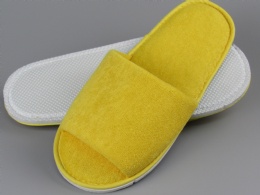 Yellow color terry hotel slippers