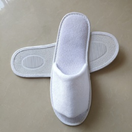 Terry slipper with rubber sole